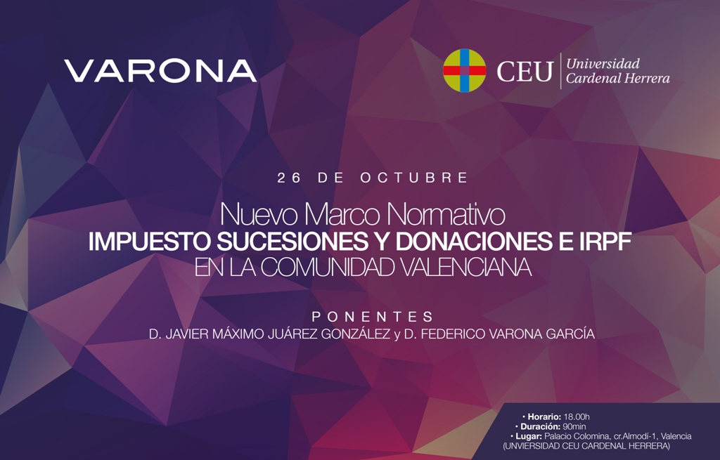 VARONA Y EL CEU ANALIZARÁN LOS CAMBIOS EN EL RÉGIMEN FISCAL AUTONÓMICO DE LAS DONACIONES Y LAS SUCESIONES