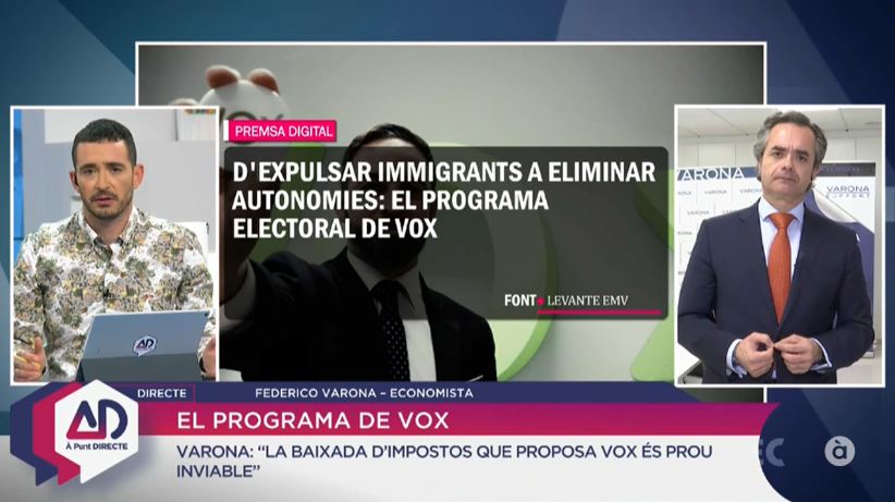 FEDERICO VARONA EXPLICA EN À PUNT DIRECTE EL PROGRAMA ECONÓMICO DE VOX