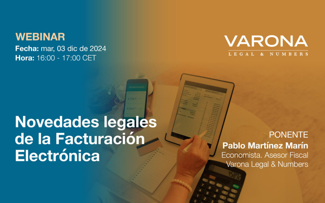 WEBINAR 3 DICIEMBRE: NOVEDADES LEGALES DE LA FACTURACIÓN ELECTRÓNICA